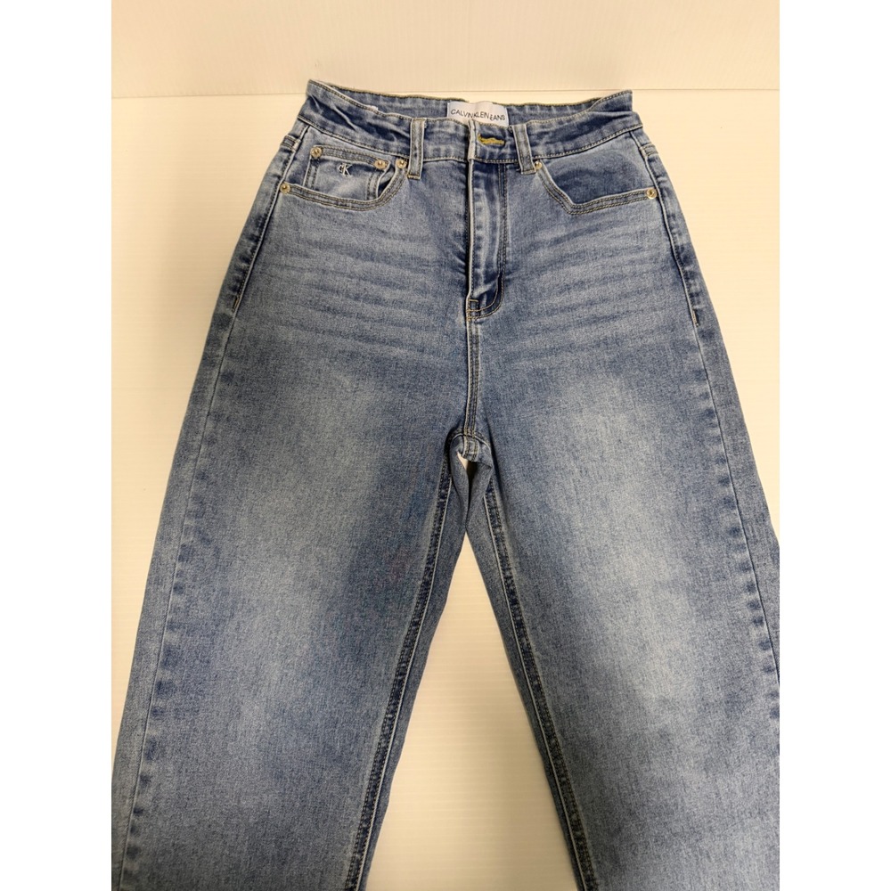 Calvin Klein Jeans Body Ankle High Rise Straight Leg Blue Denim W26 L30